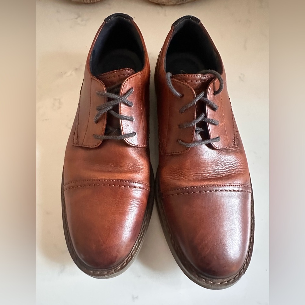 Clarks Men’s Size 9 Brown Leather Cap Toe Oxford Dress Shoes – EU 42 UK 8